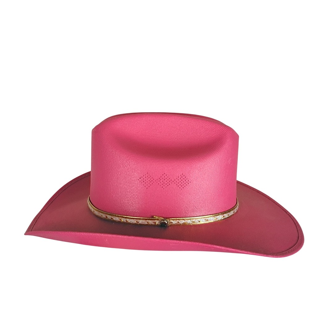Summit Hats Kids Plastic Pink Western Cowboy Hat Cattleman Crown Size Medium
